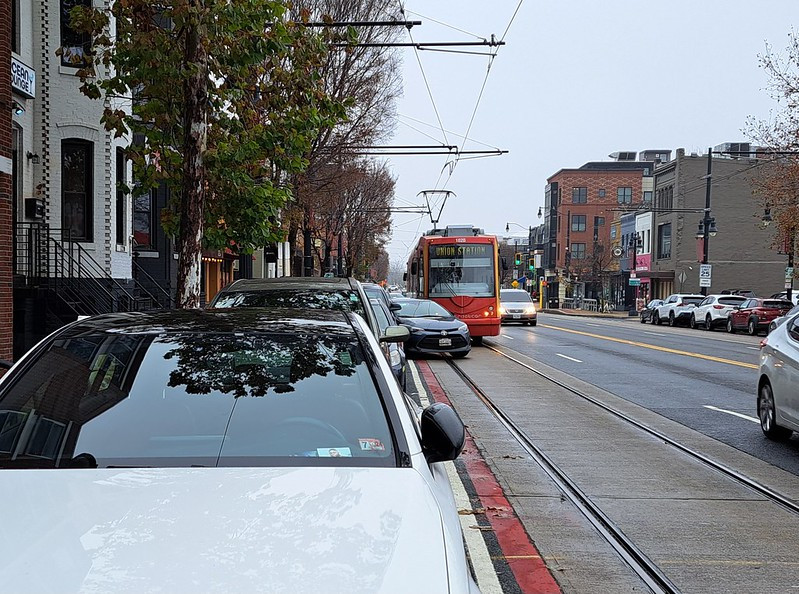 Image of Streetcar blocked on H Street NE by BeyondDC