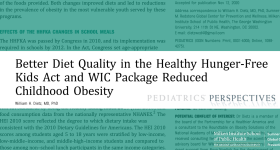 Better diet quality in the healthy hunger-free kids act and WIC package reduced childhood obesity.